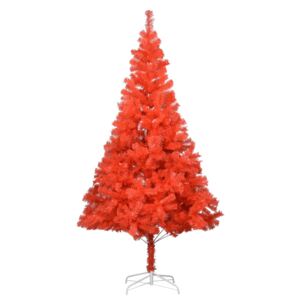 VidaXL Albero di Natale Artificiale con Supporto Rosso 210 cm PVC