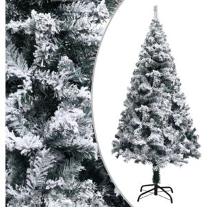 VidaXL Albero di Natale Artificiale Fiocchi di Neve Verde 150 cm PVC
