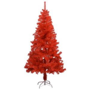 VidaXL Albero di Natale Artificiale con Supporto Rosso 150 cm PVC