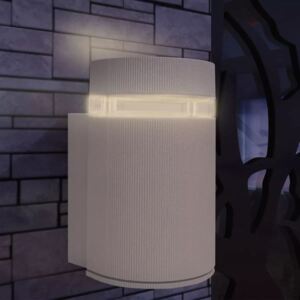 VidaXL Luce da parete per esterno semi-cilindrica in alluminio grigio