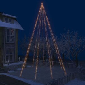 VidaXL Albero Natale a Cascata di Luci LED Interni Esterni 1300 LED 8m