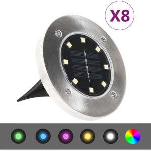 VidaXL Lampade Solari da Terra 8 pz Luci a LED Colori RGB