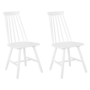 Set di 2 sedie da pranzo in legno bianco BURBANK Beliani