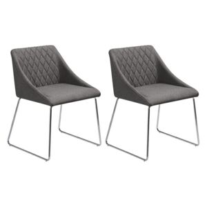 Set di 2 sedie in colore grigio scuro Beliani