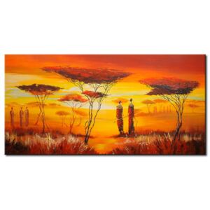 Quadro su tela Tramonto in Africa: magia di luci e ombre II