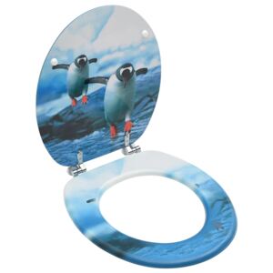 VidaXL Tavoletta WC con Coperchio MDF Design Pinguino