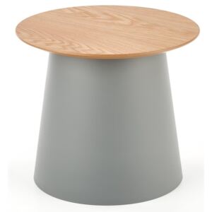 Tavolino H2881, Colore: Legno massiccio + grigio