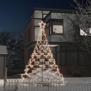VidaXL Albero di Natale con Palo in Metallo 500 LED Bianco Caldo 3 m