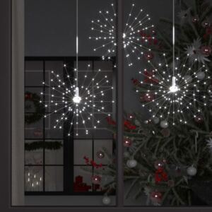 VidaXL Luci di Natale Fuochi d'Artificio Bianco Freddo 50cm 140 LED