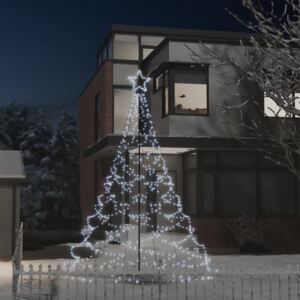 VidaXL Albero di Natale con Palo in Metallo 500 LED Bianco Freddo 3 m