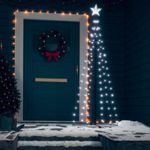 VidaXL Albero di Natale a Cono Bianco Freddo con 100 LED 70x180 cm