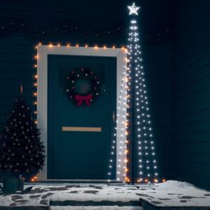 VidaXL Albero di Natale a Cono con 136 LED Bianco Freddo 70x240 cm