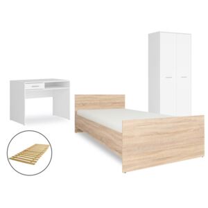 Set di mobili BDJ54 Bianco + Sonoma quercia 90 x 200 cm