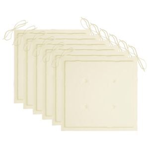 VidaXL Cuscini per Sedie da Giardino 6 pz Crema 50x50x4 cm Tessuto
