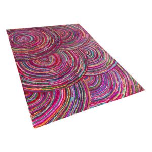 Tappeto multicolore rettangolare in cotone e poliestere - 160x230cm - KOZAN Beliani