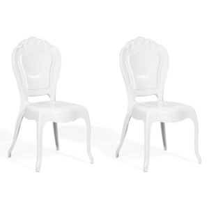Set di 2 sedie da pranzo in plastica bianca VERMONT Beliani