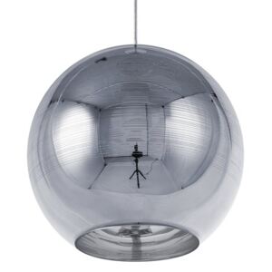 Lampadario sferico in vetro argentato ASARO Beliani