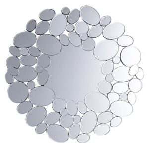 Specchio da parete in argento ø70 cm LIMOGES Beliani