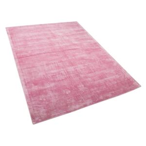 Tappeto rettangolare in viscosa rosa 160x230cm GESI Beliani
