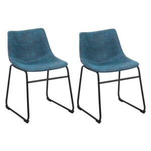 Set di 2 sedie in tessuto azzurro BATAVIA Beliani