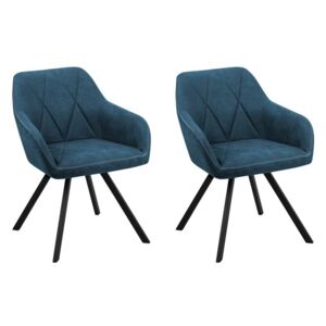 Coppia di 2 sedie in tessuto blu MONEE Beliani
