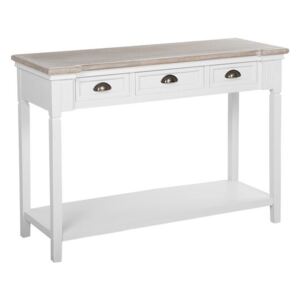 Consolle legno chiaro di mango con 3 cassetti KINSELLA