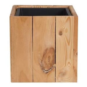 Vaso per Piante in Legno Marrone Chiaro Alto e Moderno 24 x 24 cm Beliani