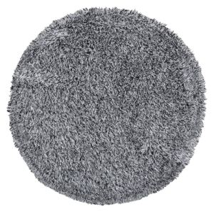 Tappeto shaggy color grigio sale e pepe di forma rotonda ø140 cm CIDE Beliani