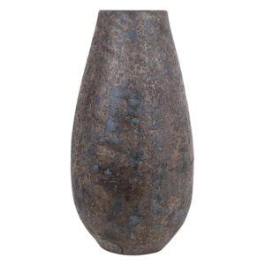 Vaso Alto Decorativo in Ceramica Marrone Effetto Anticato 25 x 43 cm Beliani