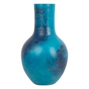 Vaso Alto Decorativo in Ceramica Blu da Terra e da Tavolo 25 x 43 cm Beliani