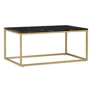 Tavolino da caffè nero effetto marmo con gambe in oro DELANO Beliani