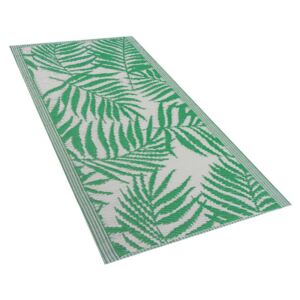 Tappeto sintetico da esterno 60 x 105 cm motivo foglie di palma verdi Beliani