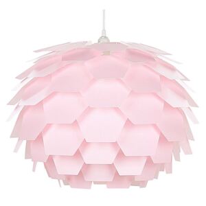 Lampadario Moderno Grande a Forma di Fiore in Plastica Color Rosa Beliani