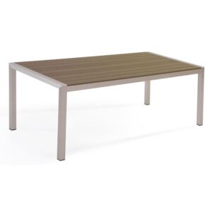 Tavolo da Pranzo Struttura in Alluminio Marrone per 6 Persone 180 x 90 cm Beliani