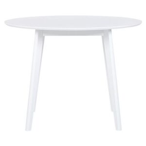 Tavolo Rotondo da Cucina Pranzo Piano MDF 100 cm Bianco Stile Scandinavo Beliani