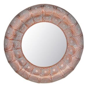 Specchio da Muro Convesso Decorativo Medio Orientale 77 cm Cornice Color Rame Beliani
