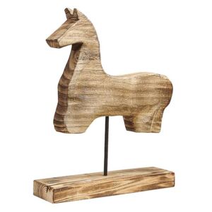 Figura Decorativa a Forma di Cavallo in Legno Naturale Chiaro Moderno Beliani