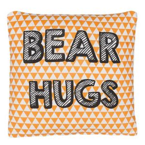 Cuscino per Bambini Arancione in Cotone 40 x 40 cm Scritta Stampa Bear Hugs Beliani