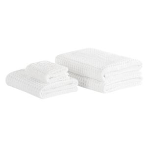 Set di 4 Asciugamani da Bagno in Cotone Bianco Zero Twist Accessori Bagno Beliani