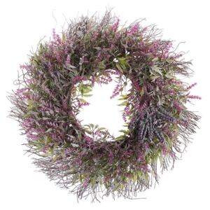 Ghirlanda Decorativa Pasquale per Porta Viola ø 50 cm con Fiori Artificiale Beliani