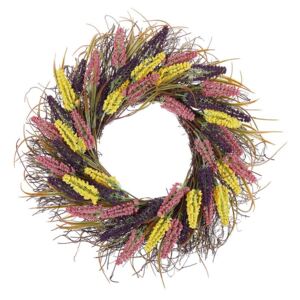 Ghirlanda Decorativa Pasquale per Porta Multicolore ø 50 cm con Fiori Artificiale Beliani