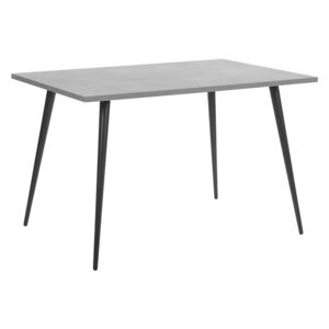 Tavolo da Pranzo Piano Effetto Cemento e Gambe in Metallo Nero 120 x 80 cm Beliani