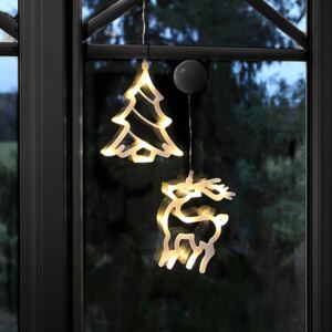 Profilo LED decorativo renna e albero, set 2x