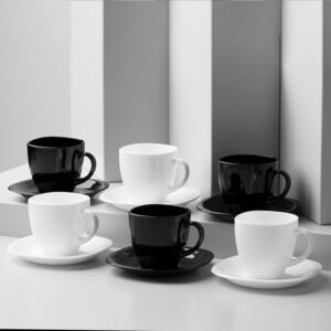 Servizio da tè / caffè Carine White & Black 220 ml 12-pezzi LUMINARC