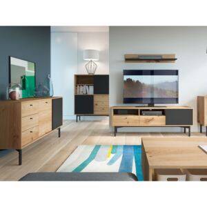 Set mobili soggiorno PTAS8 Artisan quercia + nero