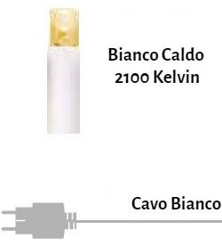 Catenaria Natalizia LED 11.6m, IP65, CAVO BIANCO Colore Bianco Caldo 2.100K