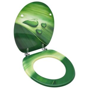 VidaXL Tavoletta WC con Coperchio MDF Verde Design Goccia d'Acqua